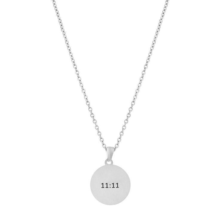 11:11 Silver Women's Round Mantra Necklace