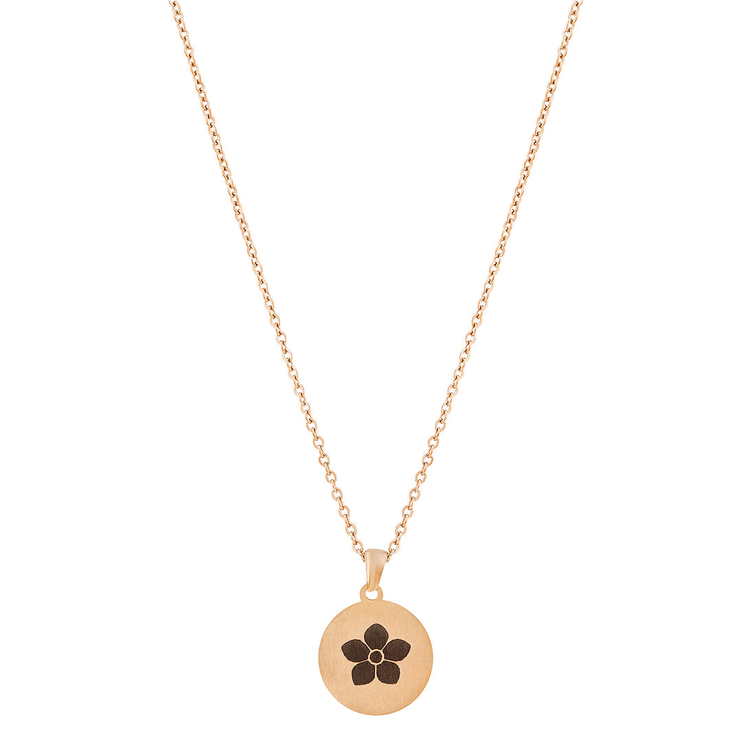 Flora Rose Gold Women's Round Mantra Necklace