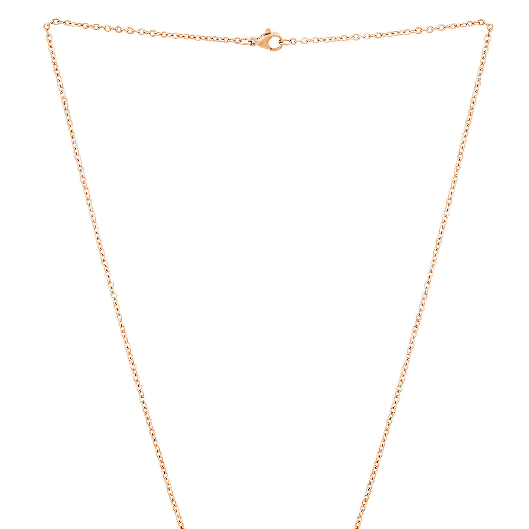 Flora Rose Gold Women's Round Mantra Necklace