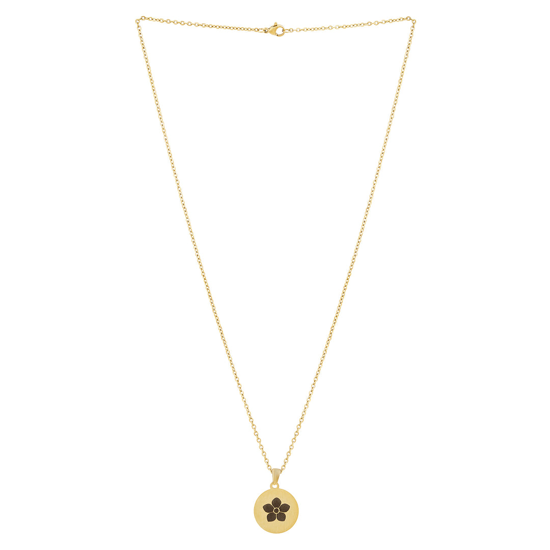 Flora Gold Women's Round Mantra Necklace