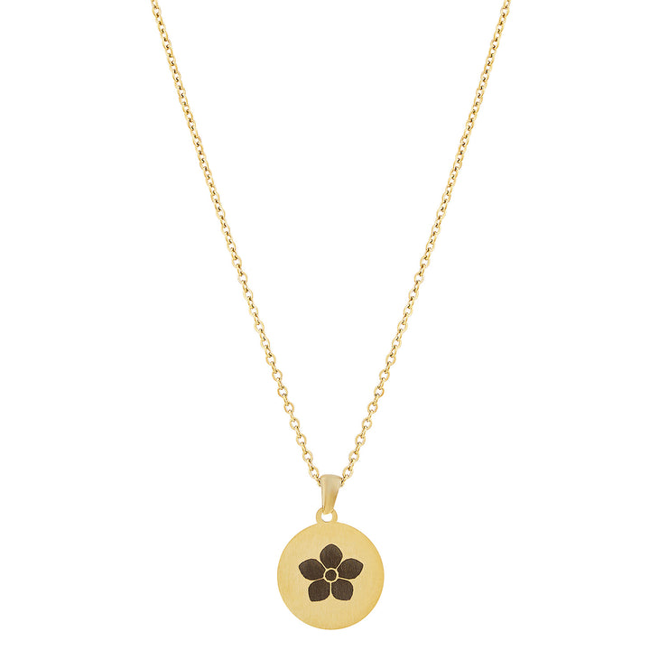 Flora Gold Women's Round Mantra Necklace