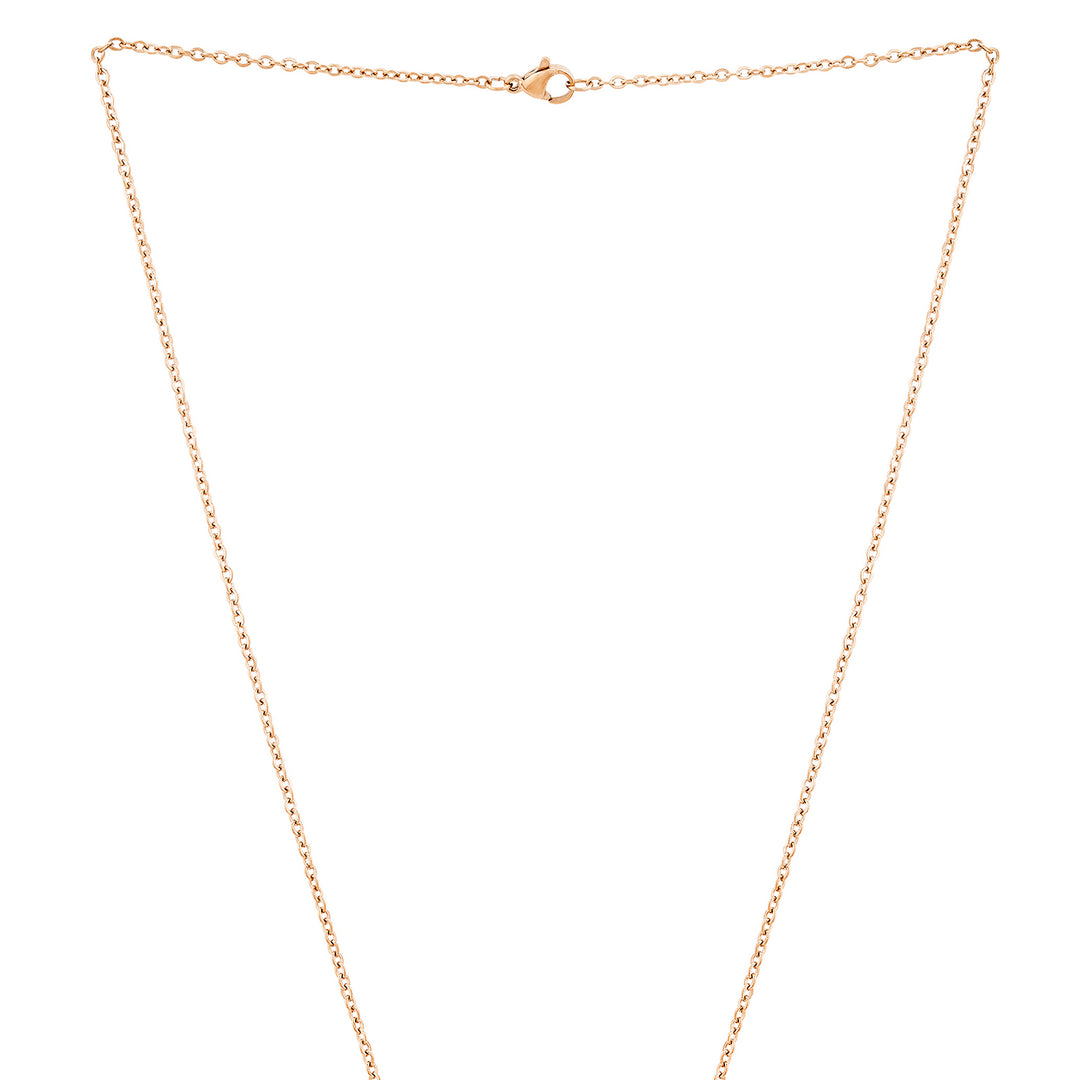 Sun & Moon Rose Gold Women's Round Mantra Necklace