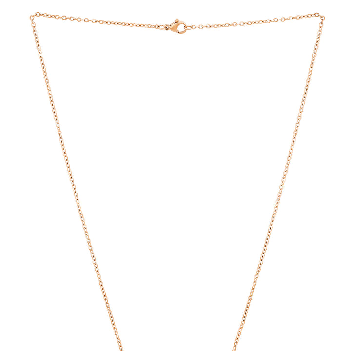 Sun & Moon Rose Gold Women's Round Mantra Necklace