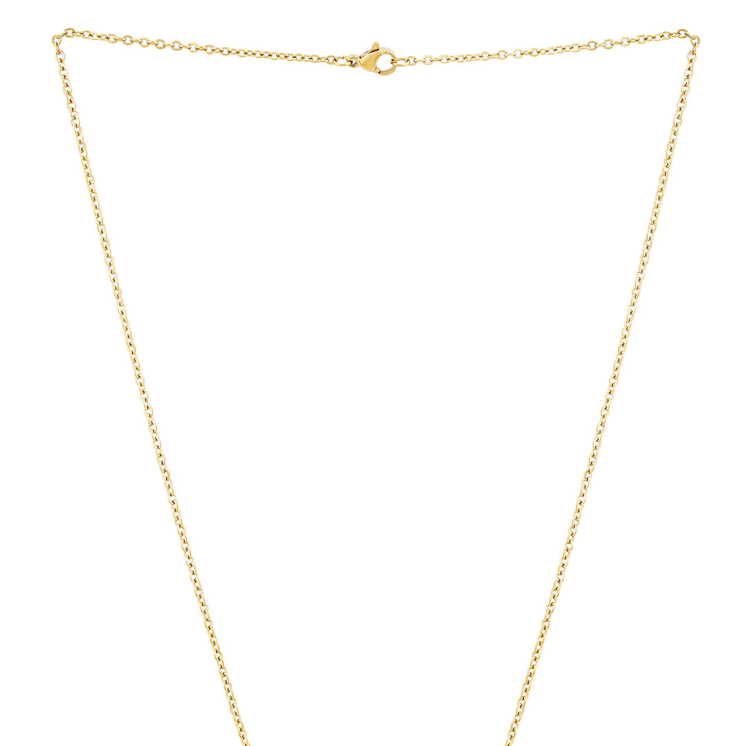 Sun & Moon Gold Women's Round Mantra Necklace