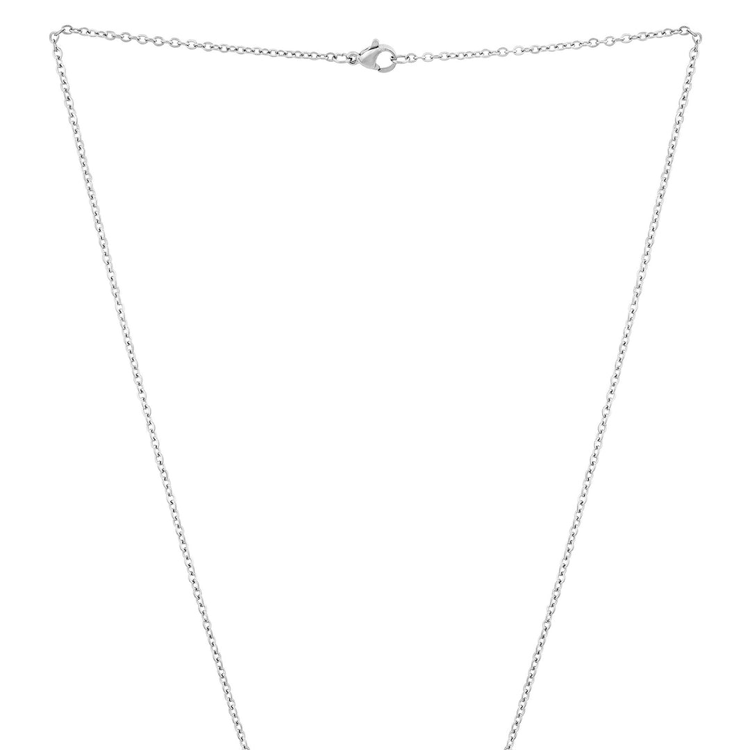 Sun & Moon Silver Women's Round Mantra Necklace