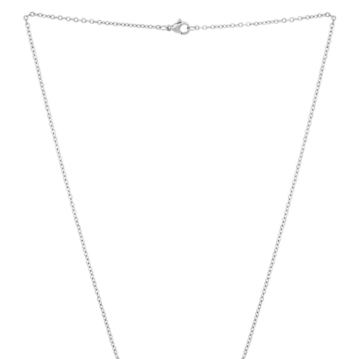 Sun & Moon Silver Women's Round Mantra Necklace