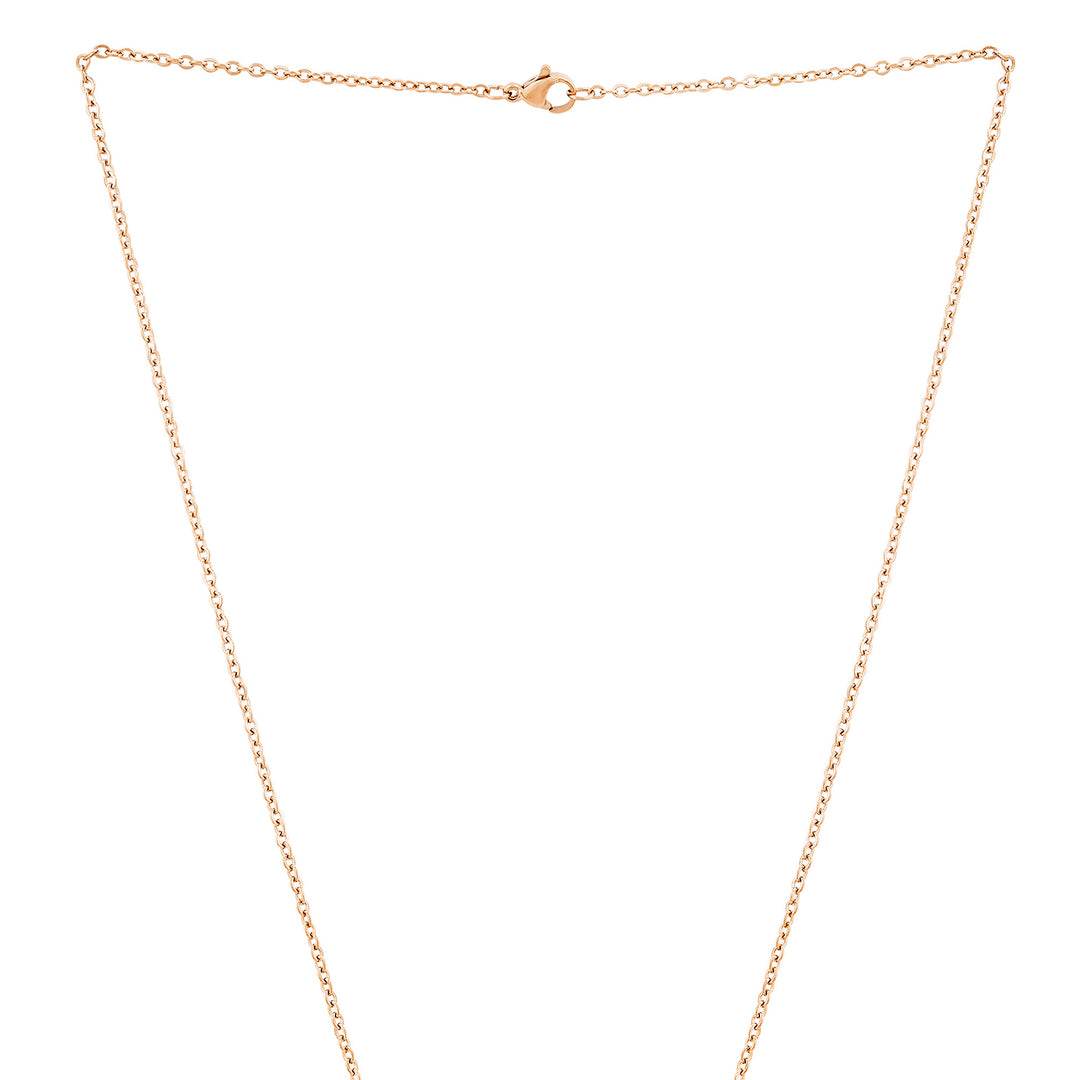 Evil Eye Rose Gold Women's Round Mantra Necklace