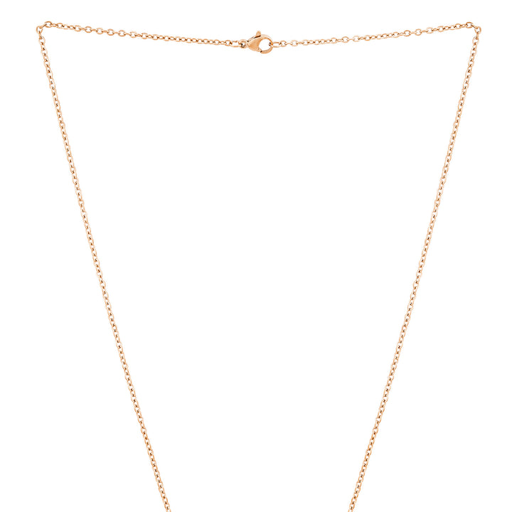 Evil Eye Rose Gold Women's Round Mantra Necklace