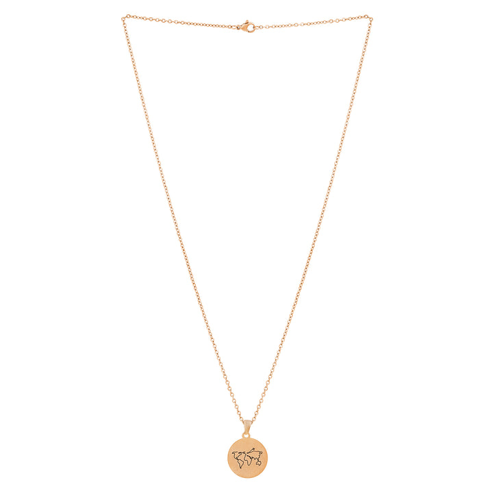 One World Rose Gold Women's Round Mantra Necklace