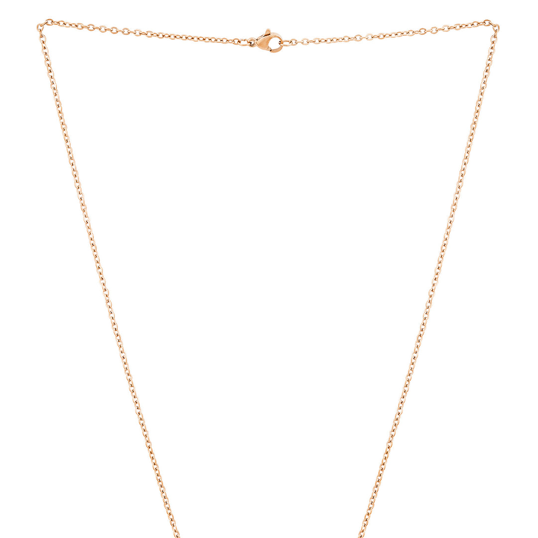 One World Rose Gold Women's Round Mantra Necklace