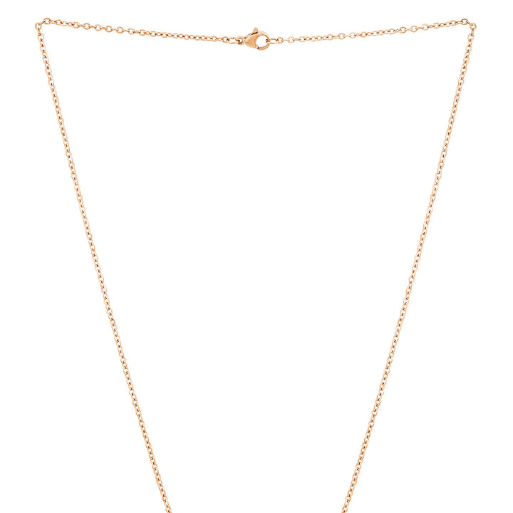 One World Rose Gold Women's Round Mantra Necklace