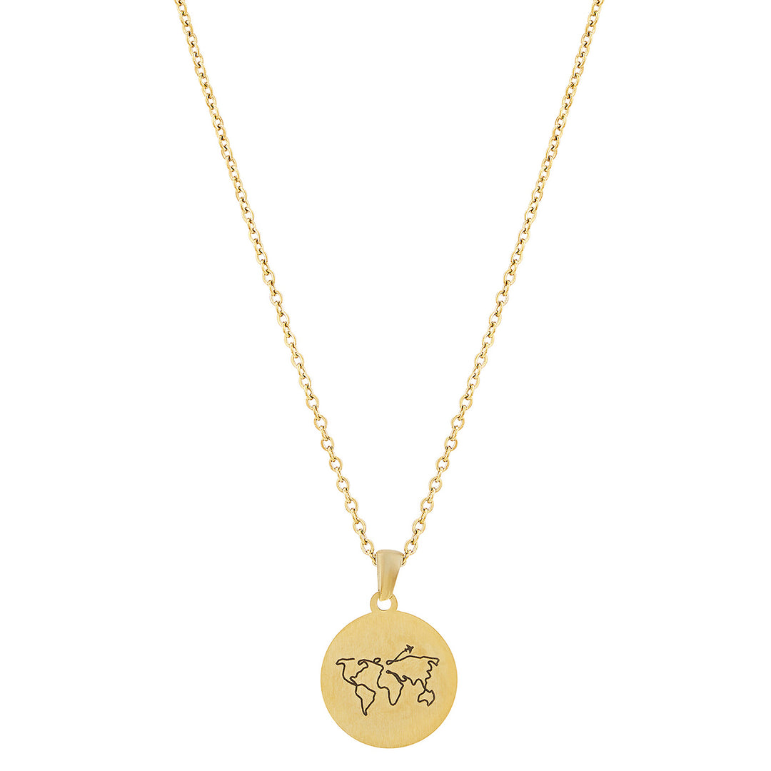 One World Gold Women's Round Mantra Necklace