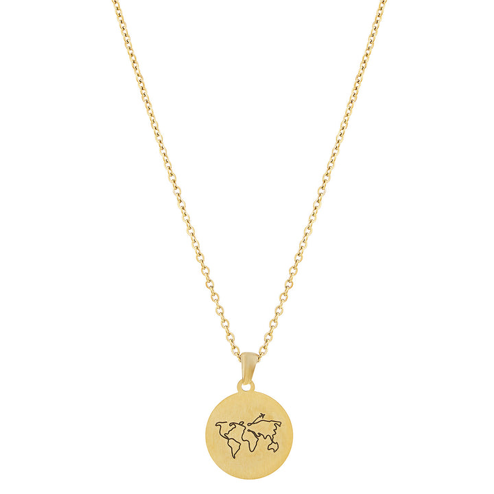 One World Gold Women's Round Mantra Necklace