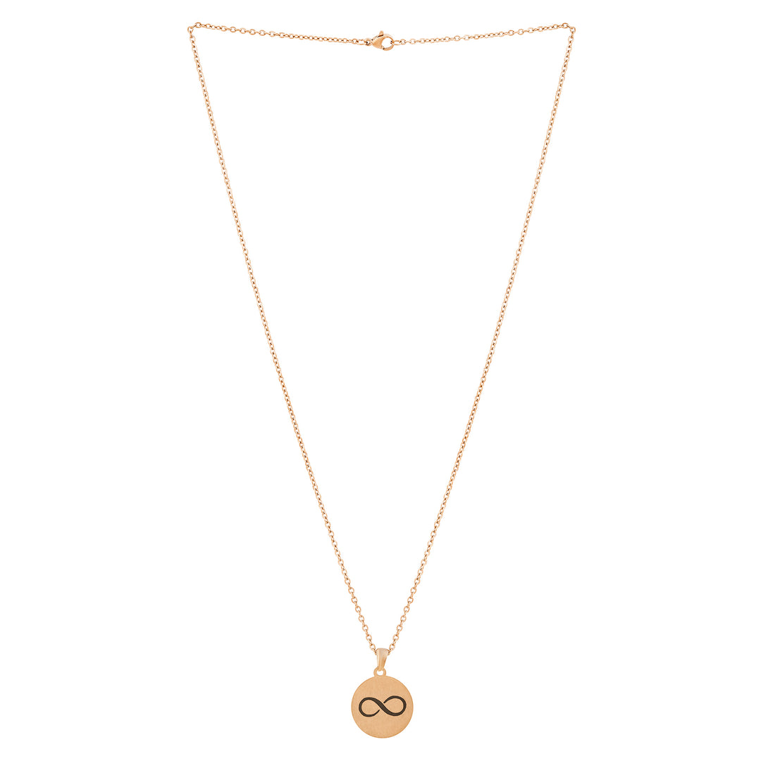 Infinity Rose Gold Women's Round Mantra Necklace