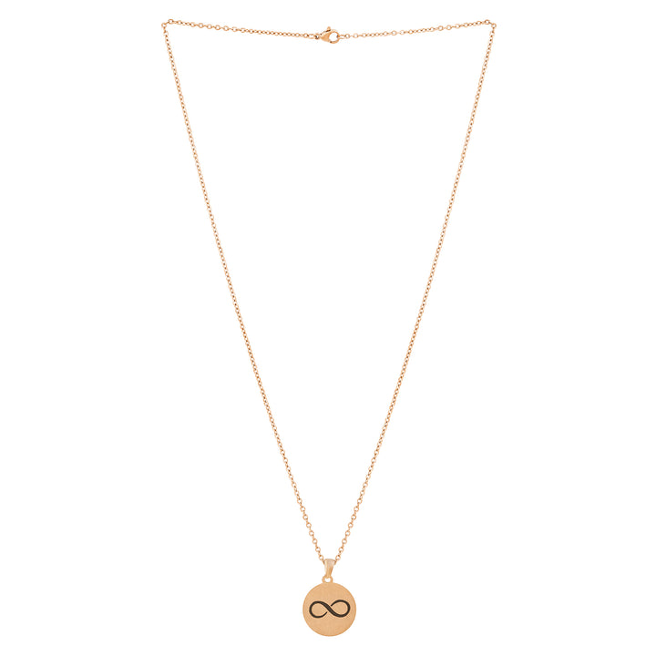 Infinity Rose Gold Women's Round Mantra Necklace