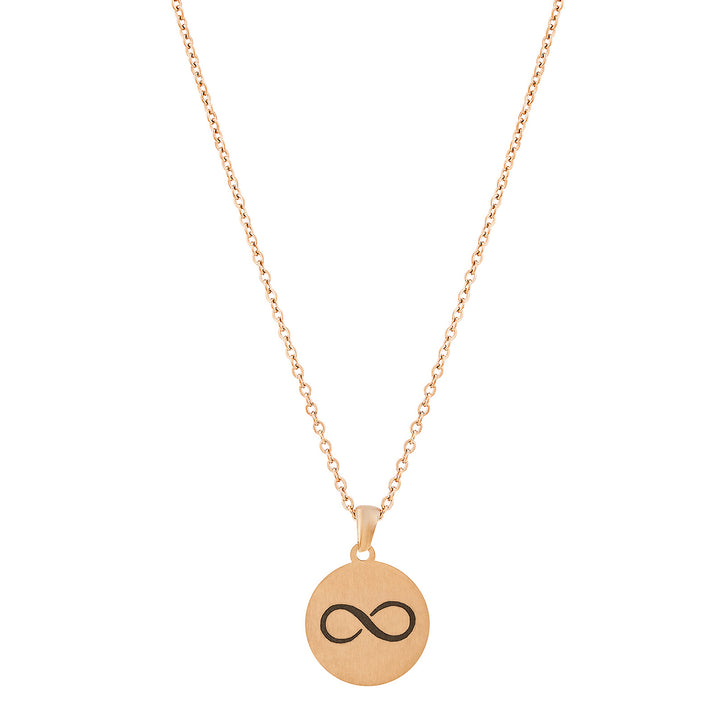 Infinity Rose Gold Women's Round Mantra Necklace