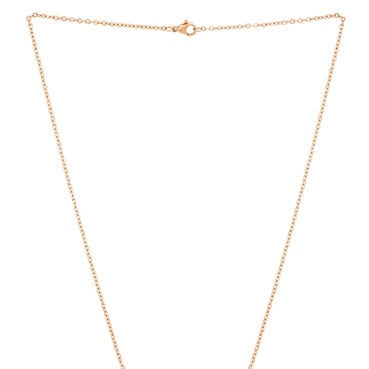 Infinity Rose Gold Women's Round Mantra Necklace