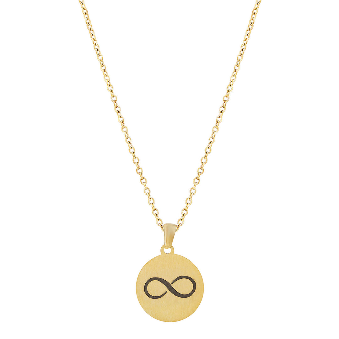 Infinity Gold Women's Round Mantra Necklace
