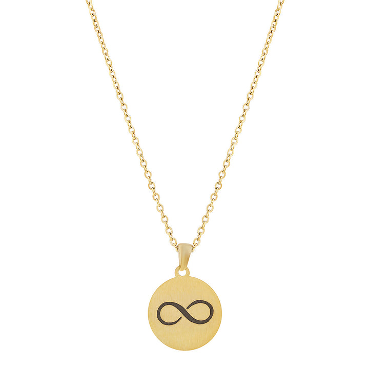 Infinity Gold Women's Round Mantra Necklace