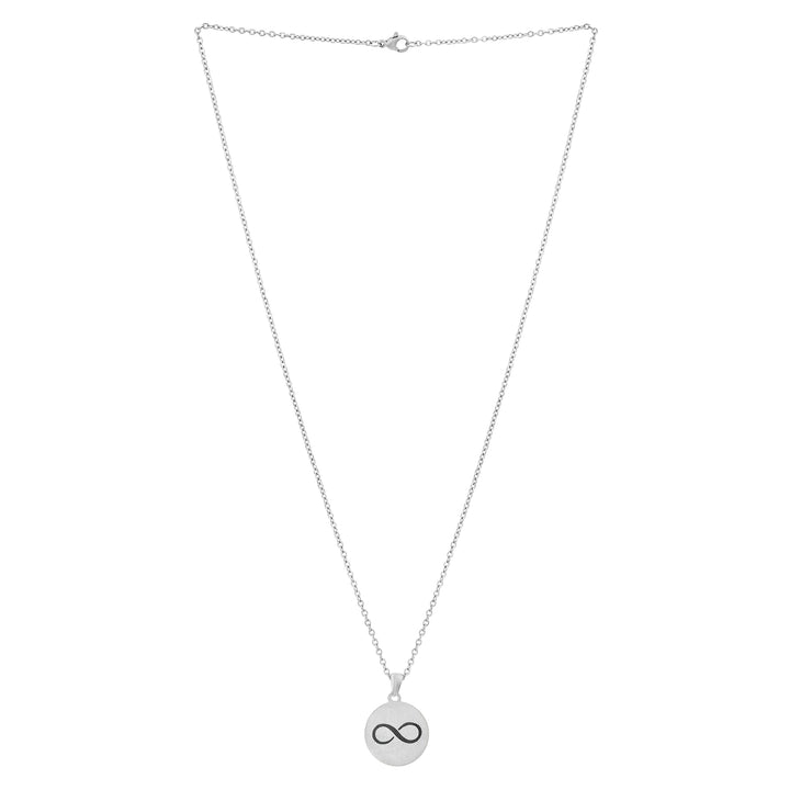 Infinity Silver Women's Round Mantra Necklace