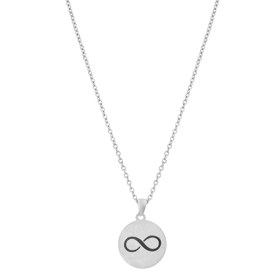 Infinity Silver Women's Round Mantra Necklace