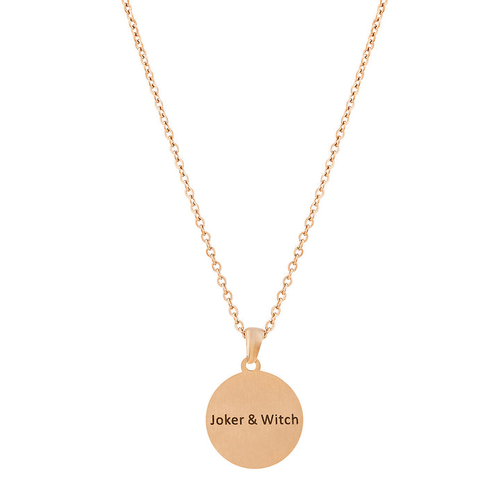 Joker & Witch Rose Gold Women's Round Mantra Necklace