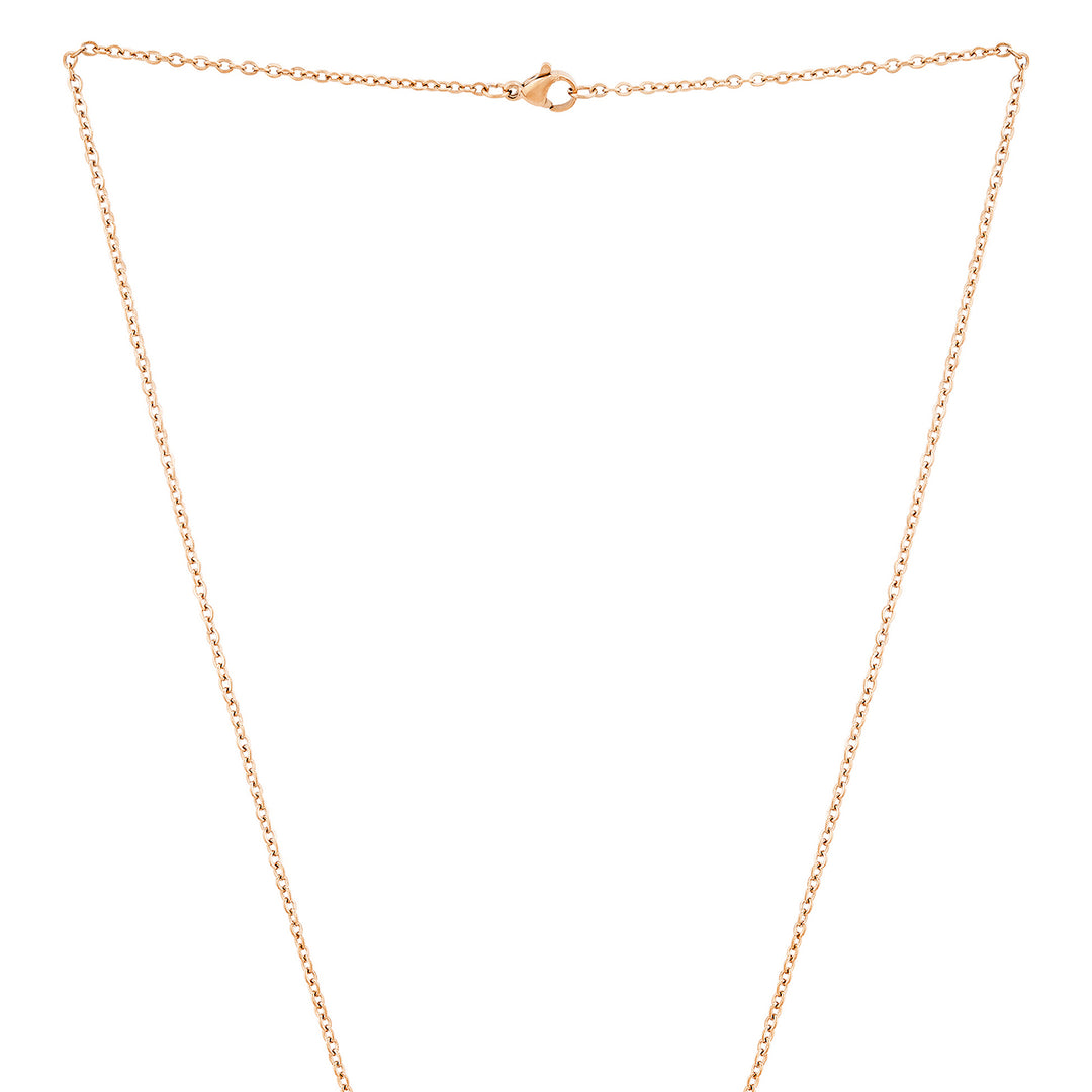Joker & Witch Rose Gold Women's Round Mantra Necklace