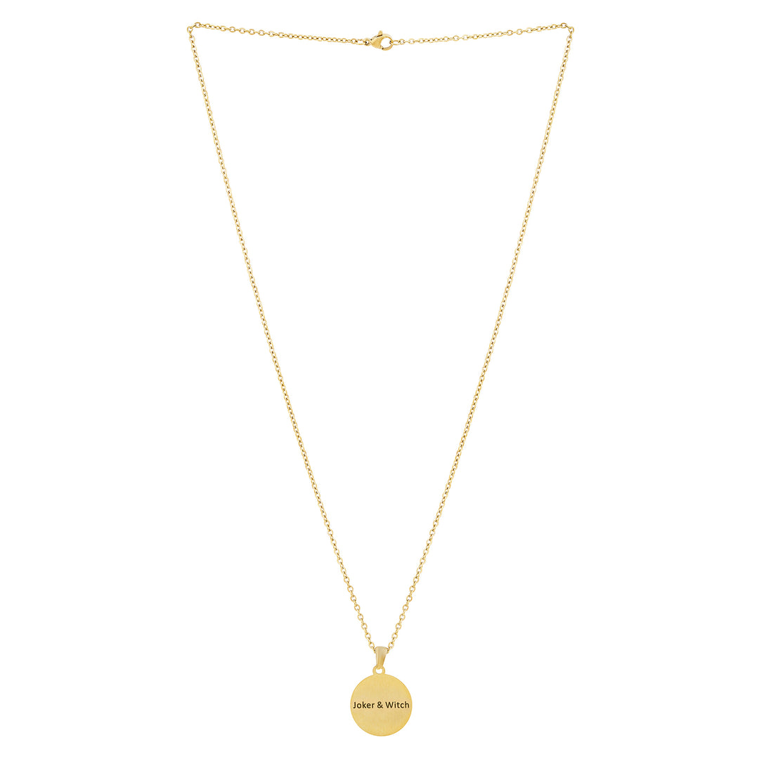 Joker & Witch Gold Women's Round Mantra Necklace