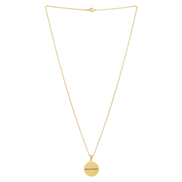 Joker & Witch Gold Women's Round Mantra Necklace