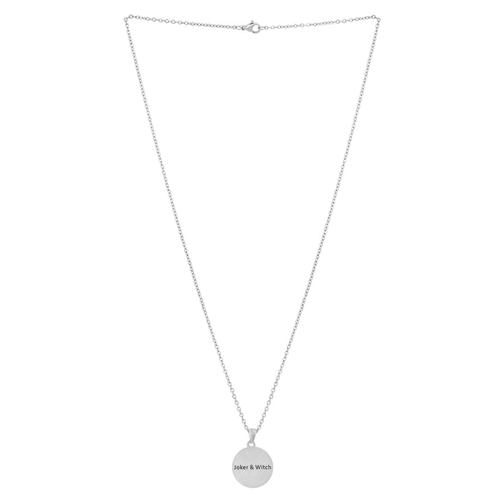Joker & Witch Silver Women's Round Mantra Necklace