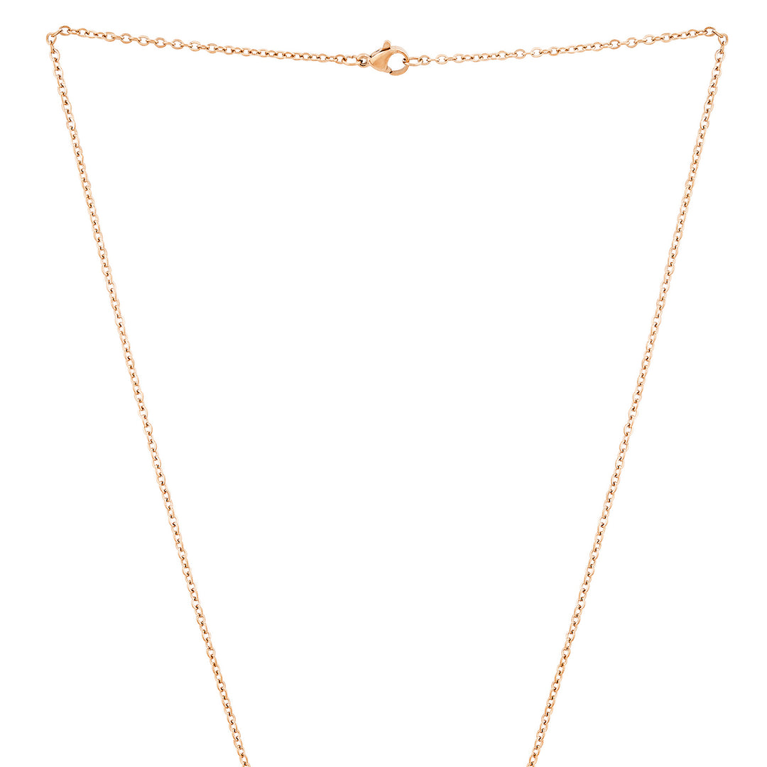 Butterfly Rose Gold Women's Round Mantra Necklace