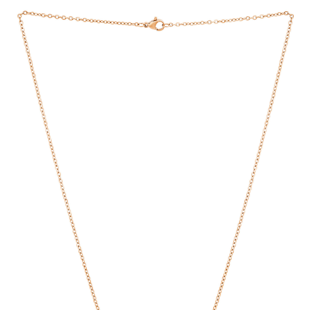 Dragonfly Rose Gold Women's Round Mantra Necklace