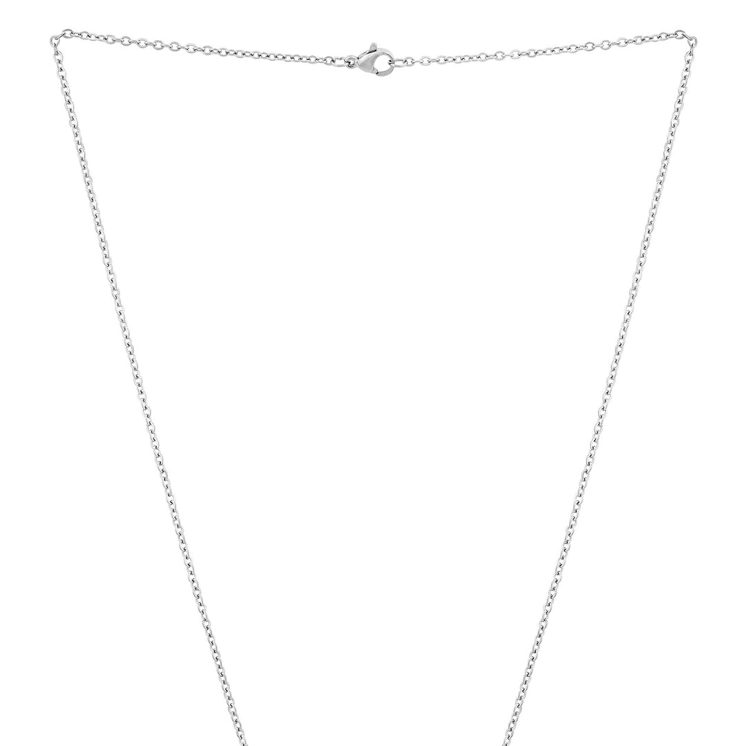 Dragonfly Silver Women's Round Mantra Necklace