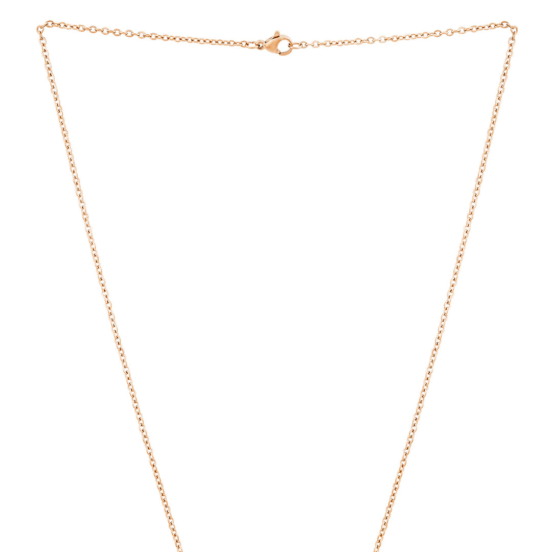Rosette Rose Gold Women's Round Mantra Necklace