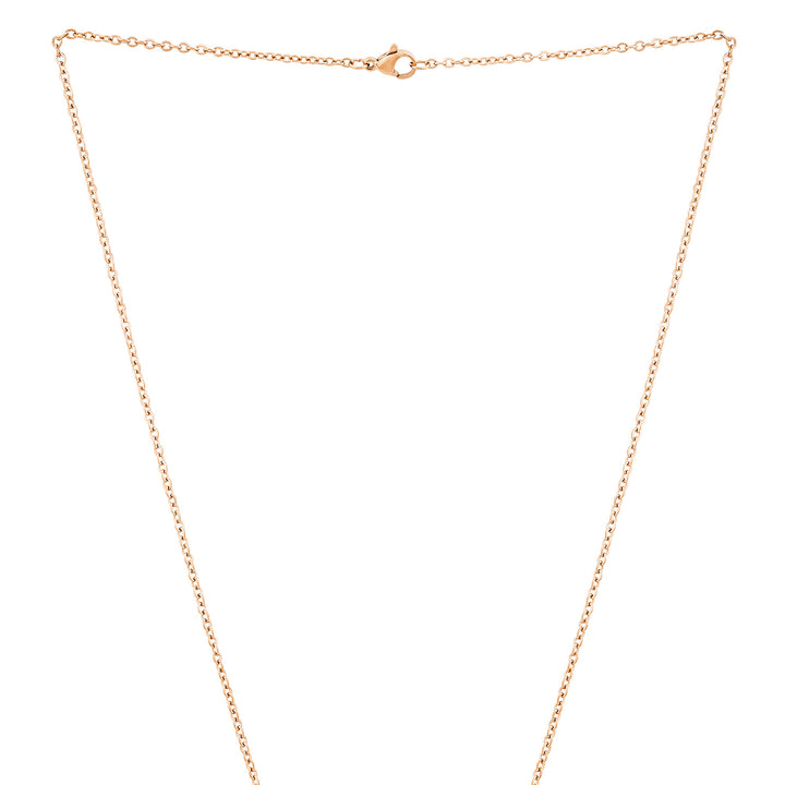 Rosette Rose Gold Women's Round Mantra Necklace