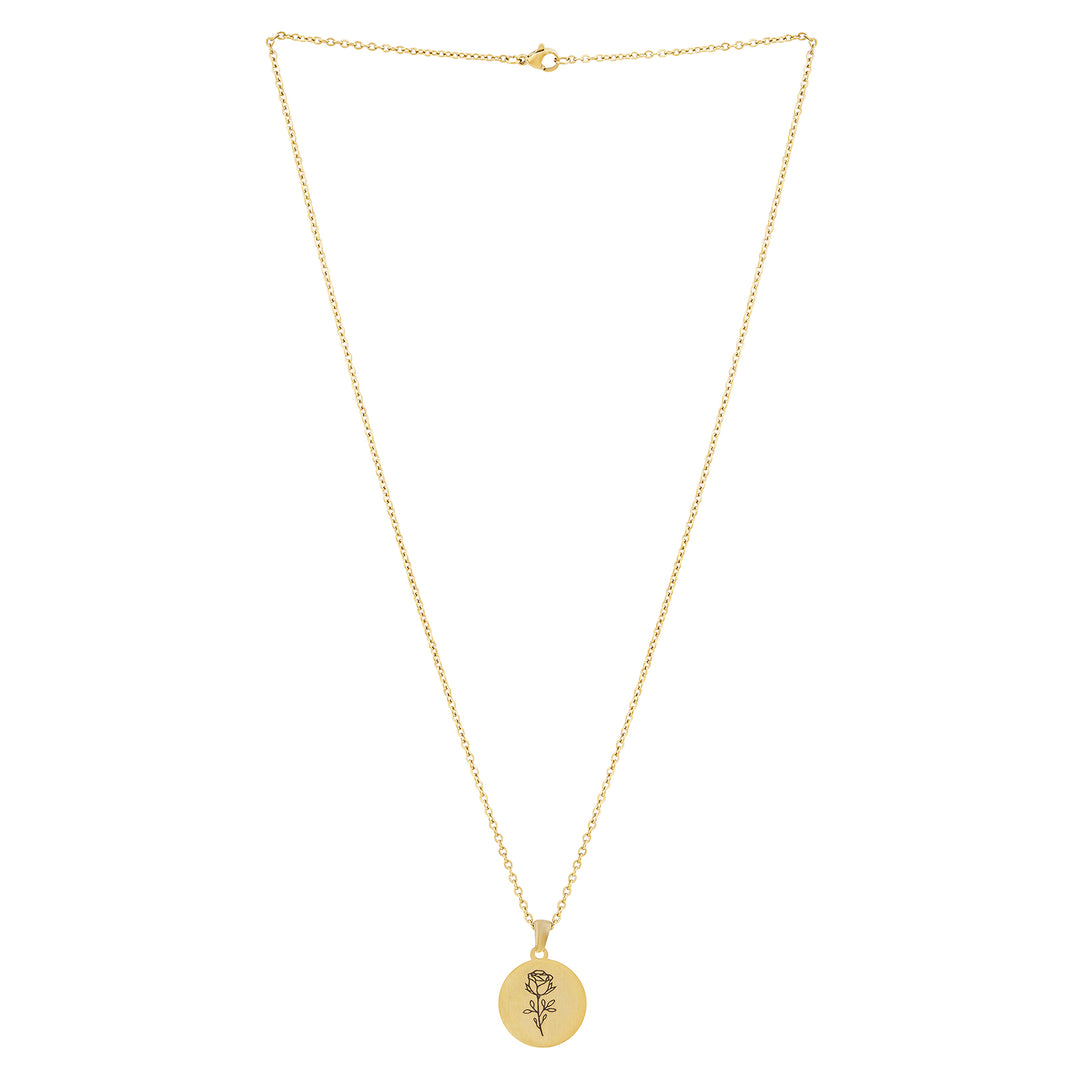 Rosette Gold Women's Round Mantra Necklace