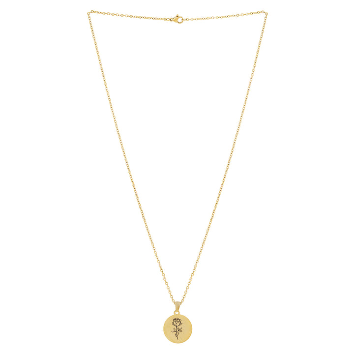 Rosette Gold Women's Round Mantra Necklace