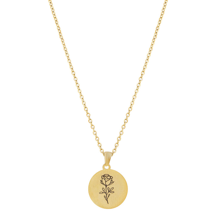 Rosette Gold Women's Round Mantra Necklace