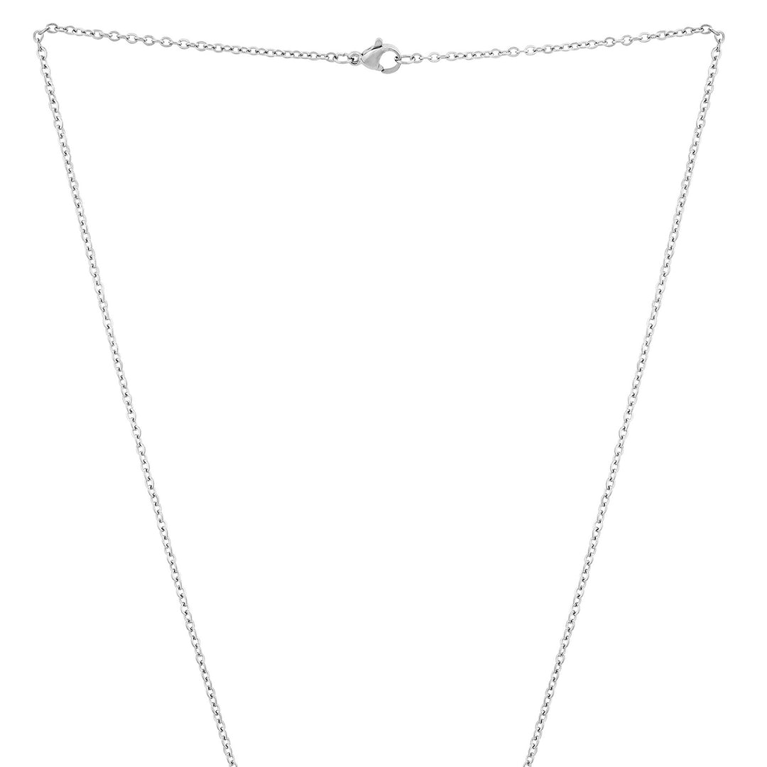 Rosette Silver Women's Round Mantra Necklace