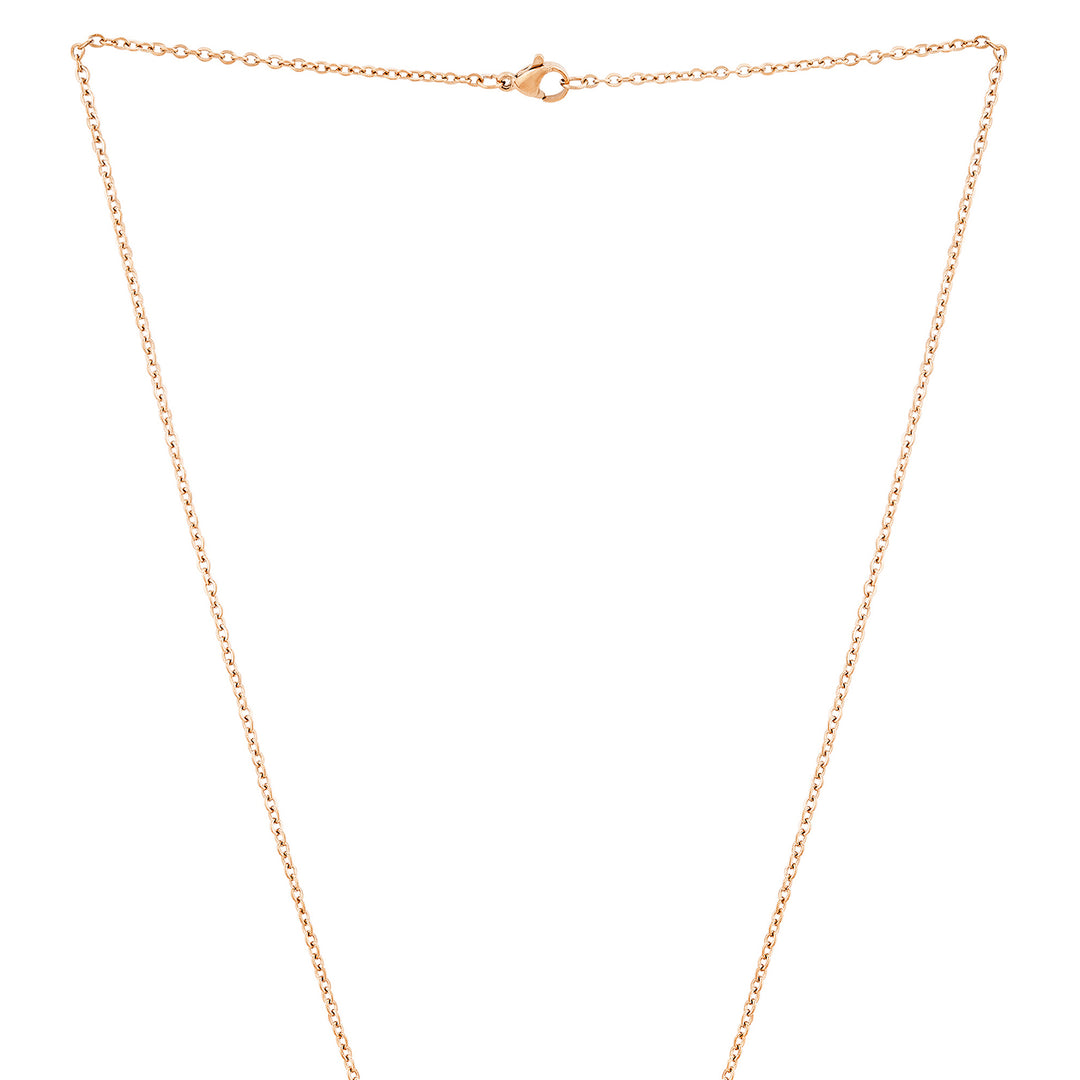 Wave Rose Gold Women's Round Mantra Necklace
