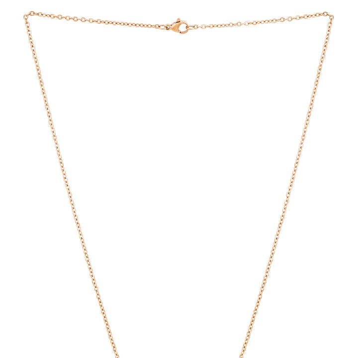 Wave Rose Gold Women's Round Mantra Necklace