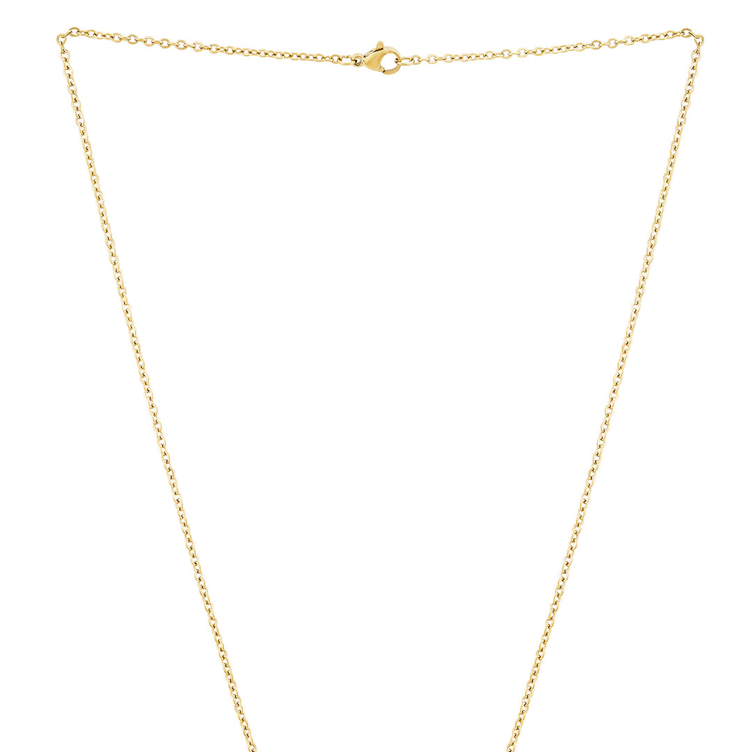 Wave Gold Women's Round Mantra Necklace