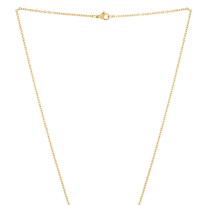 Wave Gold Women's Round Mantra Necklace