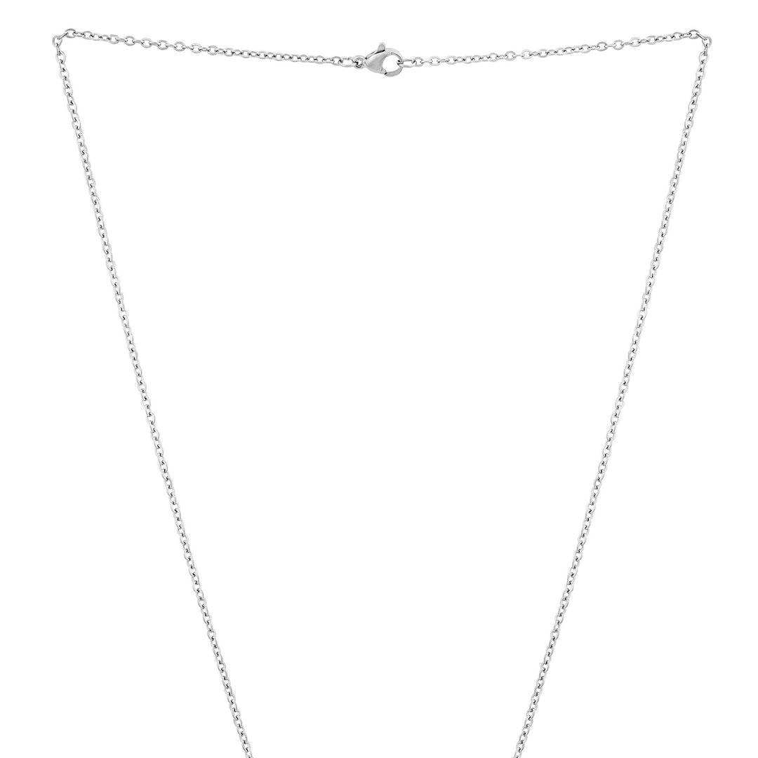 Wave Silver Women's Round Mantra Necklace
