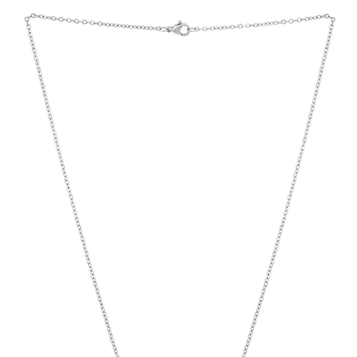 Wave Silver Women's Round Mantra Necklace