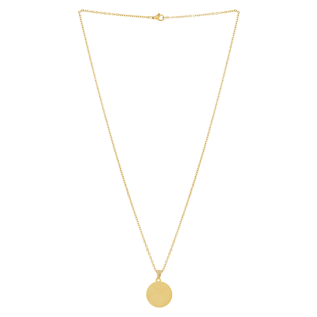 Minimal Gold Round Women's Round Mantra Necklace