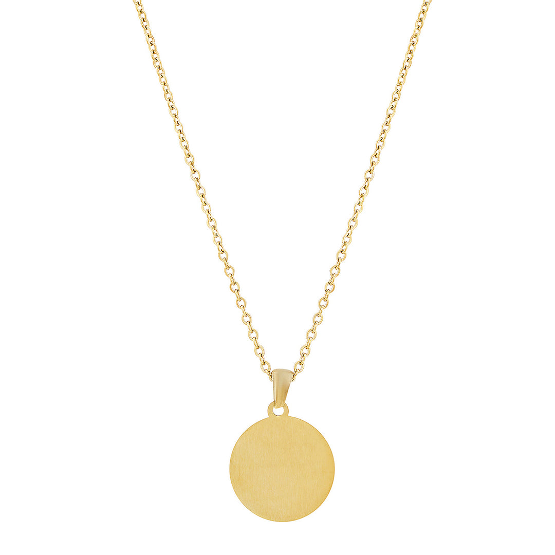 Minimal Gold Round Women's Round Mantra Necklace