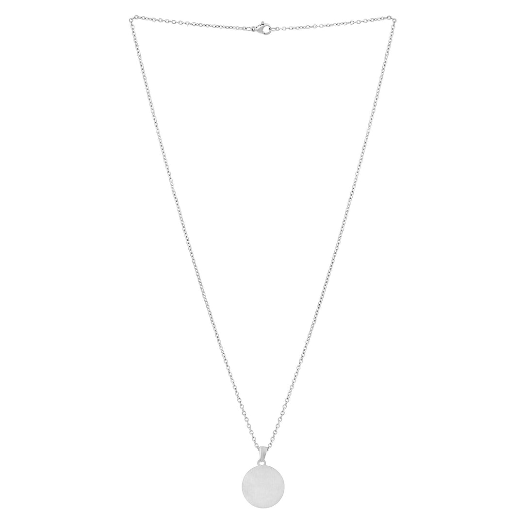 Minimal Silver Women's Round Mantra Necklace