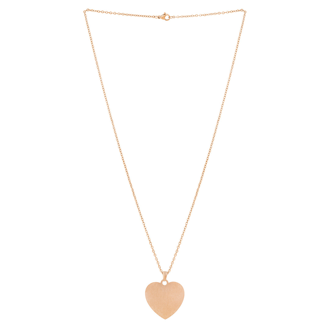 Minimal Rose Gold Women's Heart Mantra Necklace