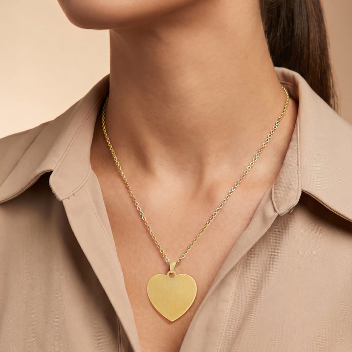 Minimal Gold Women's Heart Mantra Necklace